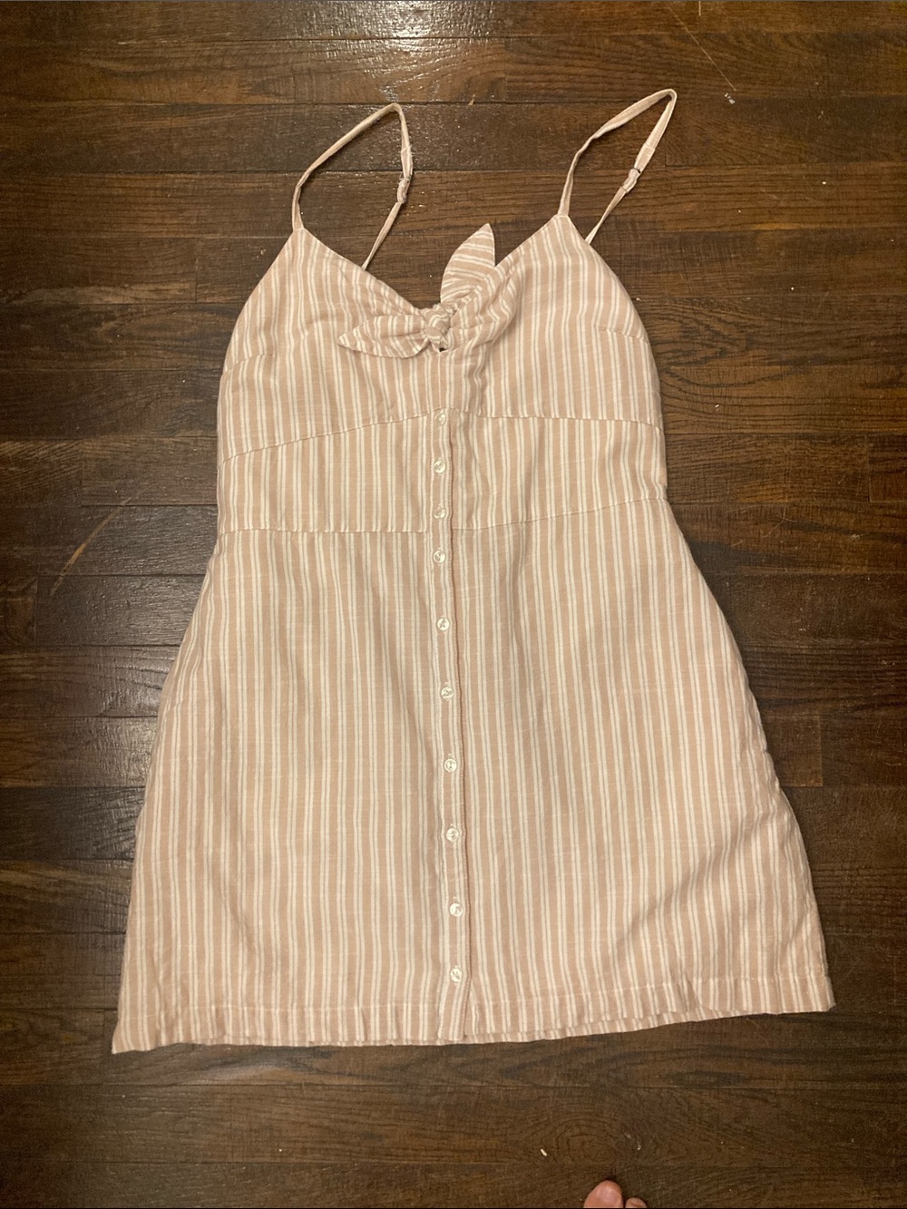 ABERCROMBIE AND FITCH Sundress - Tan and white Striped , Medium